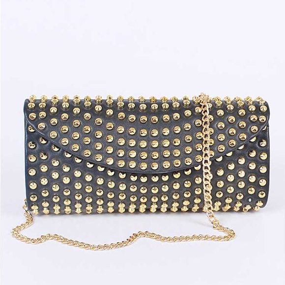 Vegan Leather Studded Crossbody Bag - Picture 1 of 7